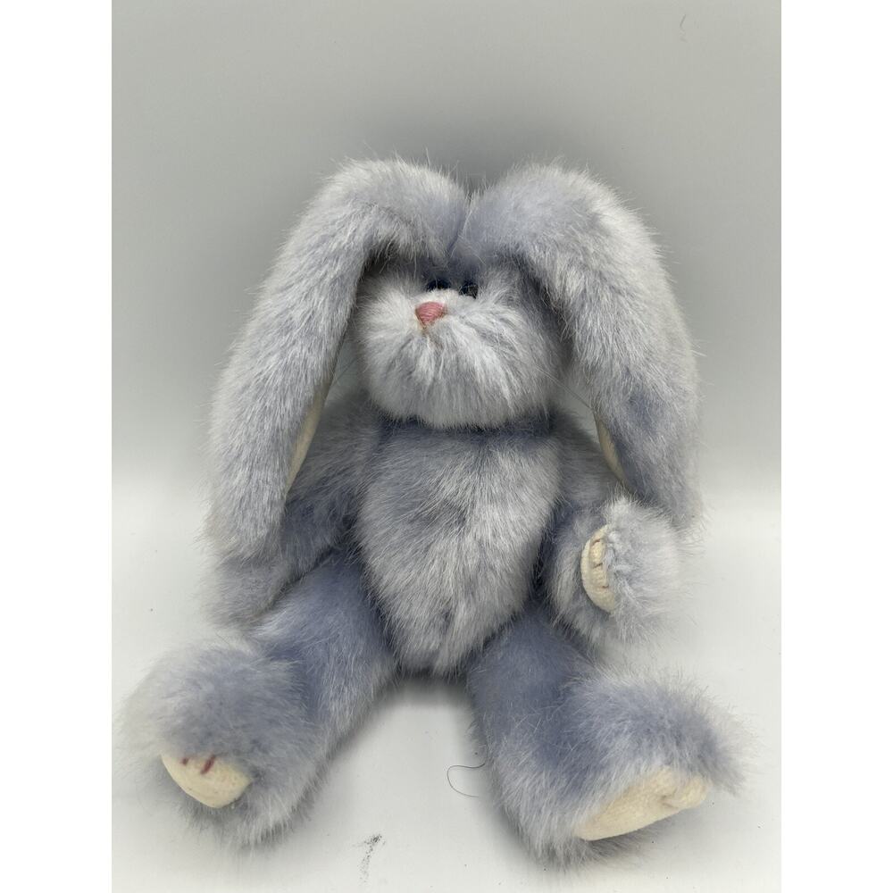Vintage Ty Plush Bunny Rabbit – Gray Blue Floppy Ears Stuffed Animal